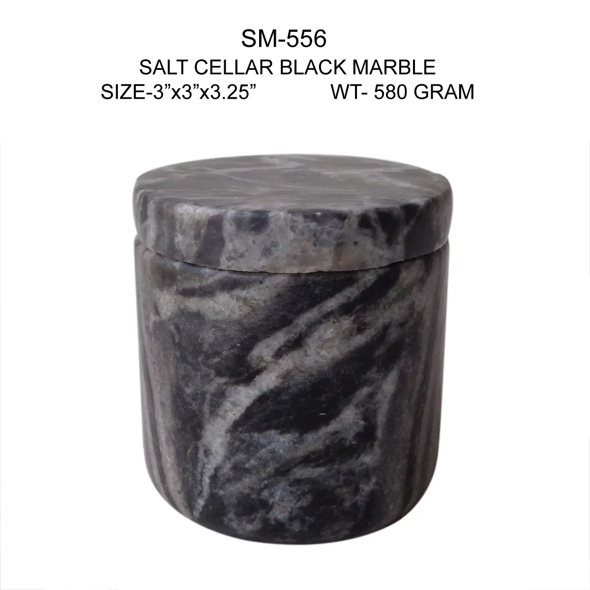 SALT CELLAR (BLACK MARBLE)